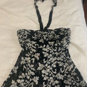 white house black market floral halter top women’s size 6